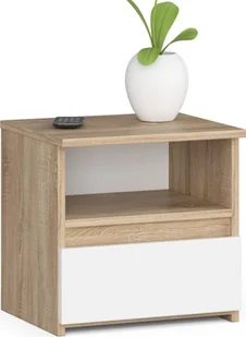 Fabryka Mebli Akord Szafka nocna CL1 40 cm 1 szuflada - dąb sonoma-biała - Szafki nocne - miniaturka - grafika 1