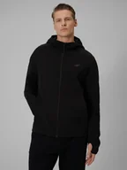 Bluzy męskie - 4F Bluza dresowa regular z kapturem męska - czarna XXL - miniaturka - grafika 1