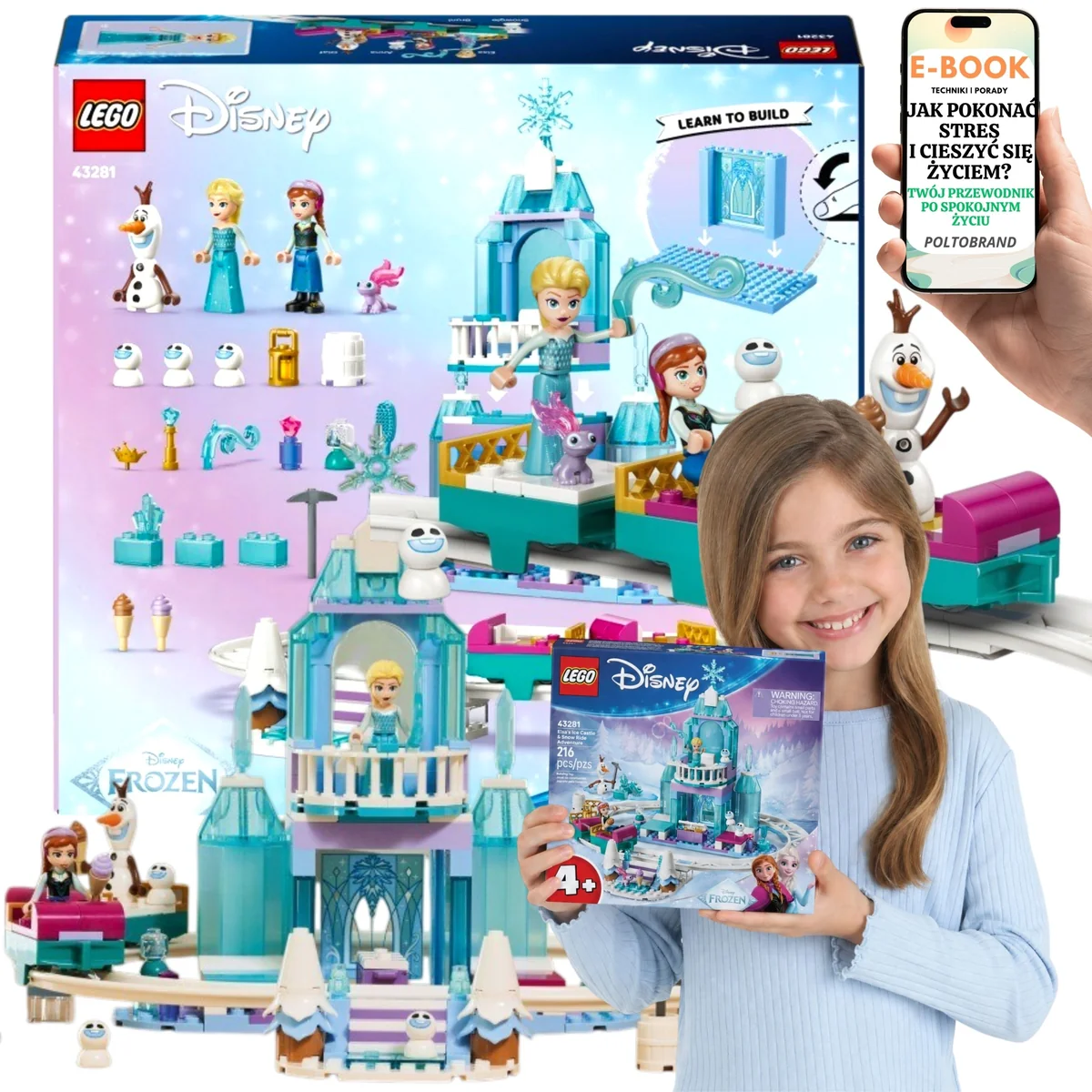 LEGO DISNEY Kraina lodu Lodowy zamek Elzy i śnieżna przejażdżka LEGO Dla Syna i Córki 43281 216 el.