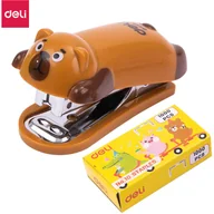 Zszywacze biurowe - Zszywacz do 15 kartek zszywki 10 miś brązowy E0452 BROWN DELI - miniaturka - grafika 1