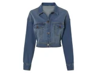 Kurtki damskie - esmara® Kurtka jeansowa damska kurtka z biobawełną (Ciemnoniebieski, 36) - miniaturka - grafika 1