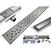 Odpływy liniowe - Odpływ liniowy MEXEN Flat M12, srebrny, 80 cm - miniaturka - grafika 1