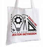 Torby i wózki na zakupy - Torba Bawełniana biała dla Inżyniera Na Prezent ekologiczna Trwały Nadruk - miniaturka - grafika 1