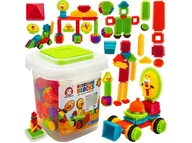 Klocki - W WIADERKU KLOCKI KONSTRUKCYJNE JEŻYKI, DLA DZIECI - miniaturka - grafika 1