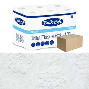 Mini papier toaletowy 14,3m biały 2 warstwy Bulkysoft Classic 96 rolek - Papier toaletowy - miniaturka - grafika 1