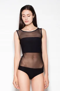 BODY damskie BEZ RĘKAWÓW z prześwitami czarne XL - Odzież ciążowa - miniaturka - grafika 1