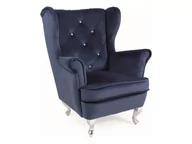 Fotele i pufy dla dzieci - Fotel uszak dla dzieci LILI VELVET granatowy - miniaturka - grafika 1