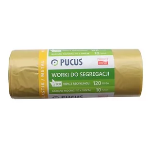 Worek do segregacji LDPE 120 l 10 szt. żółty Pucuś - Worki na śmieci - miniaturka - grafika 1