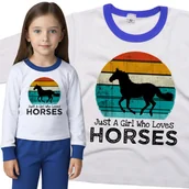 Piżamy dla dziewczynek - Piżama dziecięca Dziewczyna Która Kocha Konie 110/116 - VoloDonum - miniaturka - grafika 1