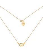 Naszyjniki - Złoty naszyjnik z dwoma kółeczkami - miniaturka - grafika 1