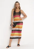 Sukienki - Wielokolorowa Ażurowa Sukienka Narzutka na Ramiączkach Eyvi - miniaturka - grafika 1