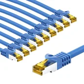 Kable miedziane - goobay 66070 CAT7 kabel sieciowy w zestawie po 10 szt./kabel krosowy ekranowany S/FTP/CU Ethernet, PiMF, LSZH/Cat 7 kabel z 10 Gbits/niebieski / 10 x 3 m - miniaturka - grafika 1