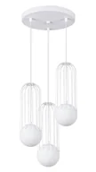 Lampy sufitowe - Biała lampa wisząca z 3 drucianymi zwisami - A608 H5-S03 - miniaturka - grafika 1