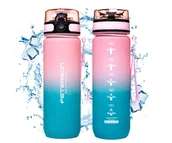 Shakery i bidony sportowe - BIDON BUTELKA NA WODĘ 750 ML TRITAN BEZ BPA SPORTOWA SZCZELNA Z PODZIAŁKĄ RÓŻOWA PETERSON - miniaturka - grafika 1
