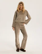 Piżamy damskie - Piżama damska długi rękaw Dreamy Bloovii beżowy M - miniaturka - grafika 1