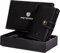 Portfele - Peterson Skórzany portfel męski zapięciem Peterson NoSize - miniaturka - grafika 1