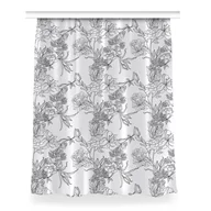 Zasłony - Gotowa zasłona Czarno-biały kwiaty dekor 150x200, Fabricsy - miniaturka - grafika 1