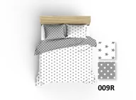 Pościel dla dzieci - Pościel 90x120 R009 szara biała gwiazdki grochy 126N 45N - miniaturka - grafika 1