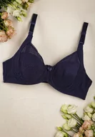 Biustonosze - Granatowy Gładki Biustonosz z Regulowanymi Ramiączkami Pronisa - miniaturka - grafika 1