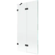 Parawany nawannowe - Mexen Lunar parawan nawannowy 2-skrzydłowy lewy 90 x 150 cm, transparent, gun gray szczotkowany - 897-090-100-66-00-L - miniaturka - grafika 1