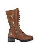 Kozaki damskie - Mustang Kozaki 1435-602 Brązowy - miniaturka - grafika 1