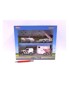 hipo Auto Policja z przyczepami 25cm światło - Samochody i pojazdy dla dzieci - miniaturka - grafika 1