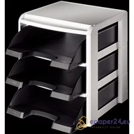 Systemy ekspozycyjne i znaki informacyjne - Moduł na 3 półki Leitz Plus, CZARNY - miniaturka - grafika 1