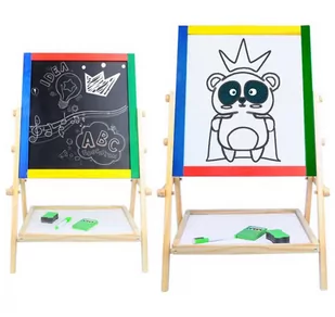 Dwustronna Tablica Magnetyczna I Kredowa + Akcesoria 64X39Cm Za306 - Tablice dla dzieci - miniaturka - grafika 1