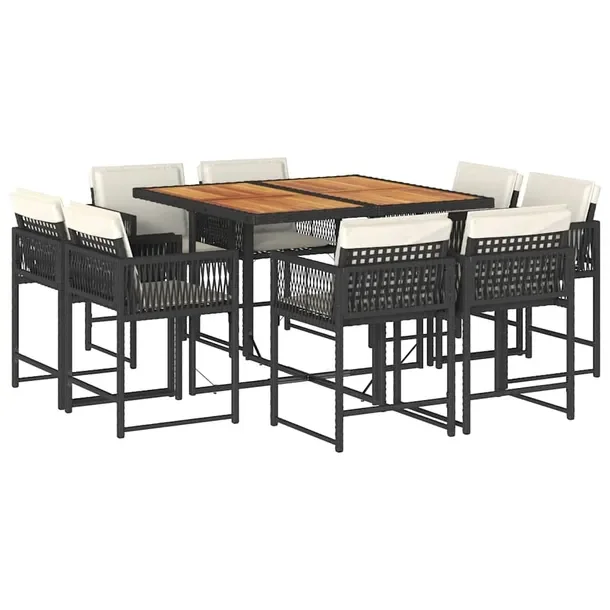 Zestaw mebli ogrodowych rattan PE, czarny/brazowy, 110 x 106 x 73 cm