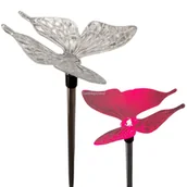 Lampy ogrodowe - LAMPA SOLARNA LED WBIJANA LAMPKA MOTYL DEKORACJA OGRÓD TARAS OZDOBA - miniaturka - grafika 1