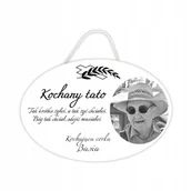 Lampiony i znicze - OWALNA ZAWIESZKA TABLICZKA NA GRÓB ZDJĘCIE IMIĘ Y2 - miniaturka - grafika 1