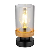 Lampy stojące - Globo Finca 15557T lampa stołowa lampka 1x40W E27 dymiona/drewniana - miniaturka - grafika 1