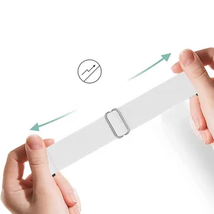 Pasek elastyczny Uniwersalny nylonowy Alogy Nylon opaska do zegarka Smartwatcha 20mm biały - Akcesoria do smartwatchy - miniaturka - grafika 3