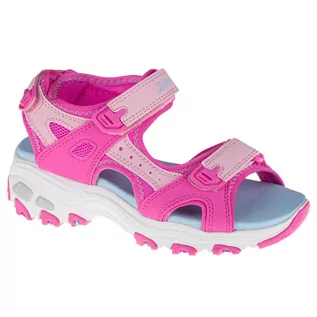Sandały damskie - Skechers D'Lites, dla dziewczynki, sandały, Różowe - grafika 1