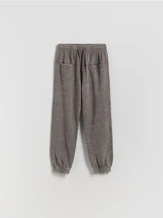 Reserved - Spodnie dresowe z aplikacją - ciemnoszary - Spodnie i spodenki dla dziewczynek - miniaturka - grafika 1