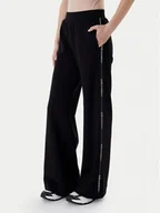 Spodnie sportowe damskie - EA7 Emporio Armani Spodnie dresowe 7W000961 AF12501 UC001 Czarny Flared Fit - miniaturka - grafika 1