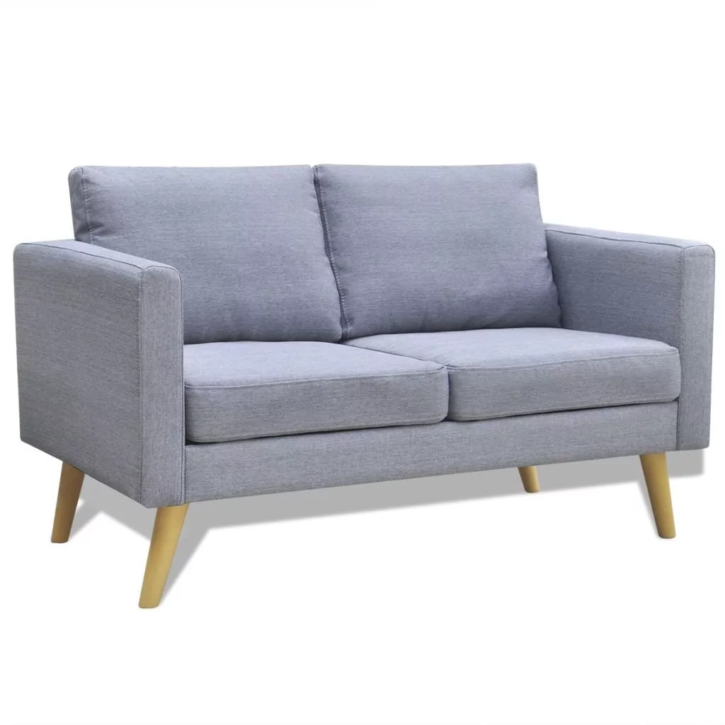 vidaXL Jasno szara 2 osobowa, materiałowa sofa
