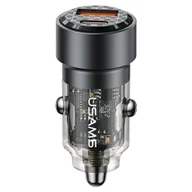 Ładowarki samochodowe - USAMS Ład. sam. C39 USB+USB-C 60W Fast Charge czarny/black CC208CC01 (US-CC208) - miniaturka - grafika 1