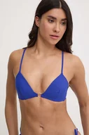 Stroje kąpielowe - Calvin Klein biustonosz kąpielowy kolor niebieski lekko usztywniona miseczka KW0KW02382 - miniaturka - grafika 1