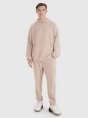 Spodnie sportowe męskie - 4F Spodnie dresowe joggery męskie - beżowe L - miniaturka - grafika 1