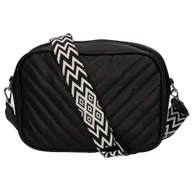 Torebki damskie - Torebka damska elegancka prostokątna pikowana czarna - miniaturka - grafika 1