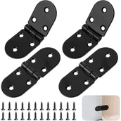 Zawiasy, okucia i inne akcesoria - 4 szt. zawiasów składanych 180° ze stali nierdzewnej do mebli drewnianych (czarne) - miniaturka - grafika 1