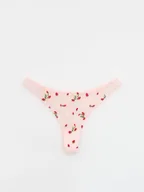 Moda i Uroda OUTLET - Reserved - Siateczkowe majtki z haftem - pastelowy róż - miniaturka - grafika 1