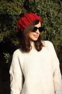 Czapki damskie - Czapka handmade beanie z wełną merino bulky - miniaturka - grafika 1