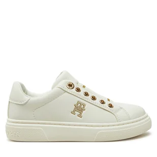 Sneakersy Tommy Hilfiger Low Cut Sneaker T3A9-33744-1355 M Biały - Buty dla dziewczynek - miniaturka - grafika 1