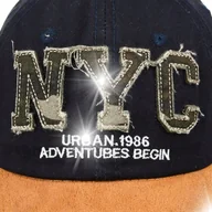 Czapki i chusty sportowe męskie - Czapka z daszkiem baseballówka zamsz regulacja NYC - miniaturka - grafika 1