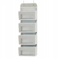 Meble modułowe i akcesoria - Organizer wiszący na drzwi z okienkami do przechowywania / 4 półki / szary - miniaturka - grafika 1