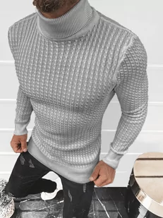 SWETER MĘSKI GOLF SZARY OZONEE L/1539 - Ozonee - Swetry męskie - miniaturka - grafika 1