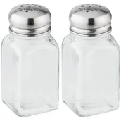 Pojemniki na przyprawy - Zestaw solniczka i pieprzniczka z metalową nakrętką Deco4Home - miniaturka - grafika 1
