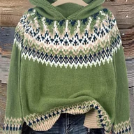 Bluzy damskie - TEMU Bluza z Kapturem w Wzór Lodowcowego Górskiego Szczytu, Elegancka, Modna, Wygodna, Casualowa, Vintage, Miękka Bluza na Codzienność - miniaturka - grafika 1